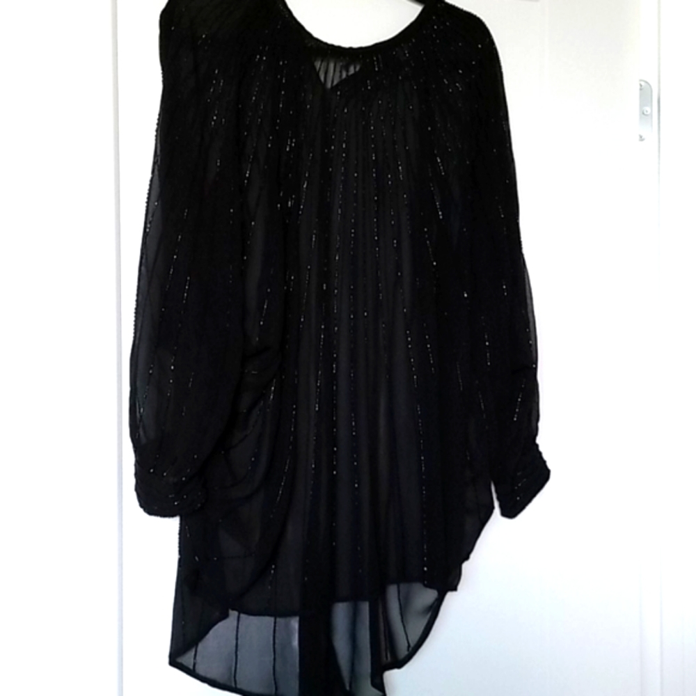 Gossip Girl Romeo & Juliet Couture Black Beaded Sheer Dress Size M